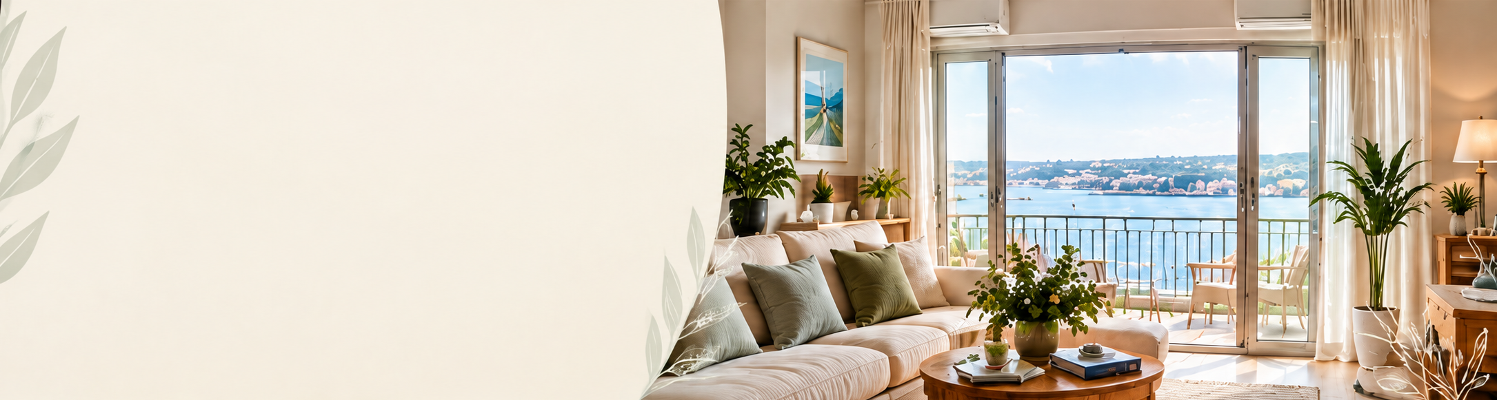 Fenêtre vue sur mer d'un appartement