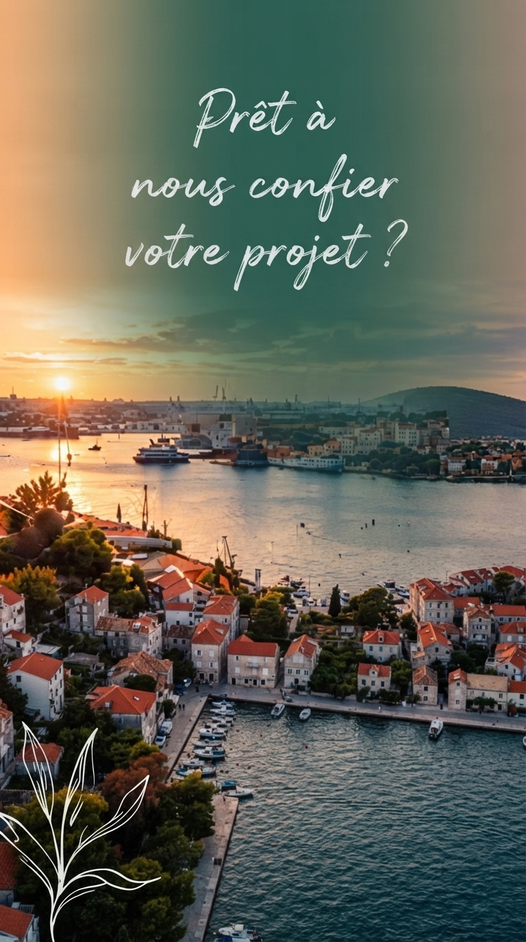 vue d'une ville sous un couché de soleil