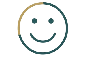 Icône représentant une équipe souriante et professionnelle